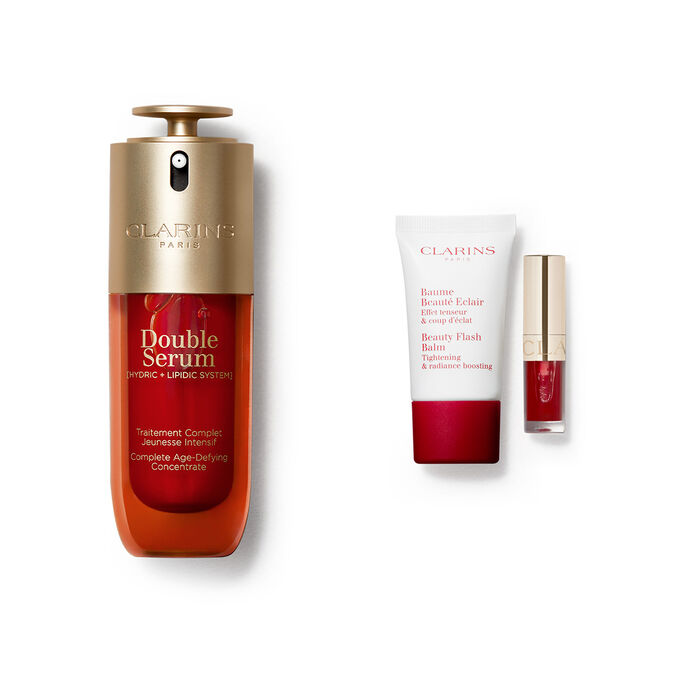 Coffret Soin Visage Anti-&Acirc;ge - Double Serum &amp; Baume Beaut&eacute; &Eacute;clair