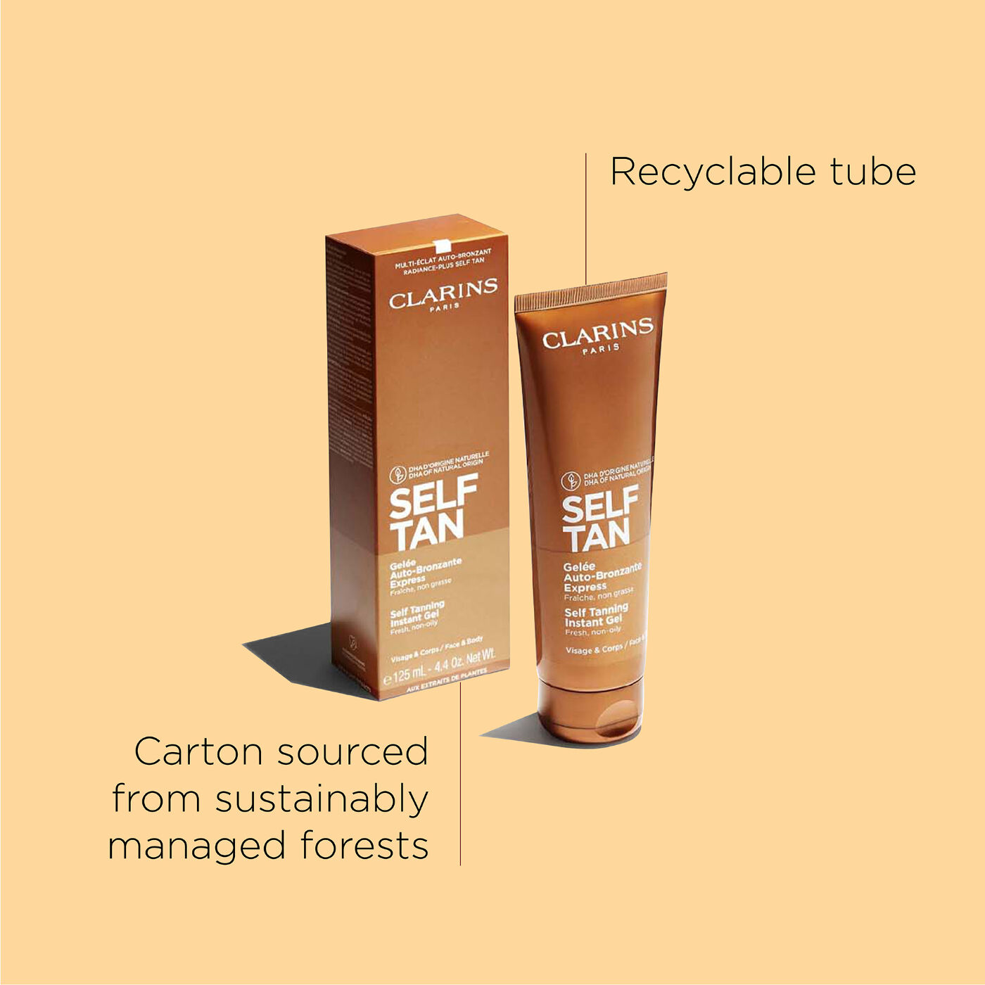 CLARINS SELF TAN セルフタンニングジェル 125ml×２ セルフタンニングインスタントジェル(クラランス)の通販・口コミ