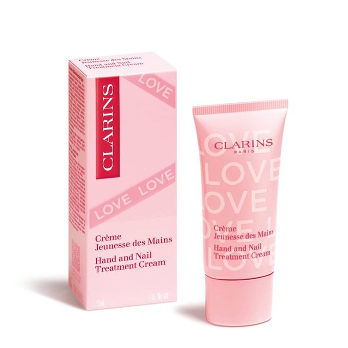Packshot of the Hand cream Limited Edition Love Collection and its packaging, showcasing the vibrant color and elegant design