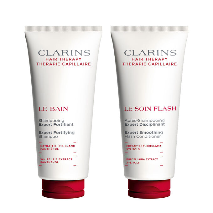 Duo Le Bain + Le Soin Flash | Shampooing Expert Fortifiant et Volumisant + Apr&egrave;s-Shampooing Expert Disciplinant