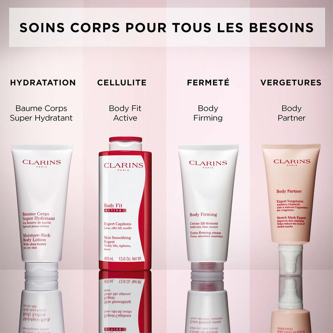 Routine sculptante avec Body Fit Active, l'huile « Anti-Eau » et le Gommage Exfoliant Peau Neuve