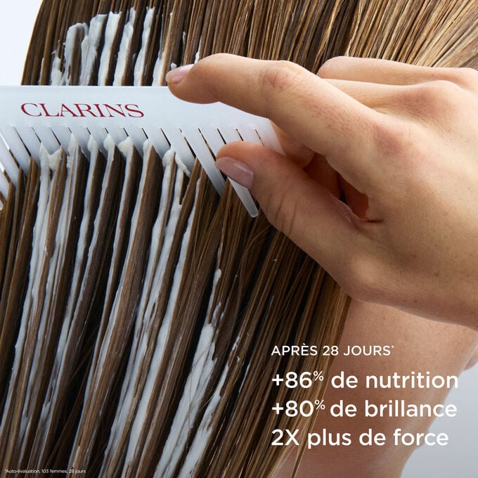 Masque pour cheveux raides : +86&nbsp;% de nutrition et +80 % de brillance pour des cheveux imm&eacute;diatement sublim&eacute;s.