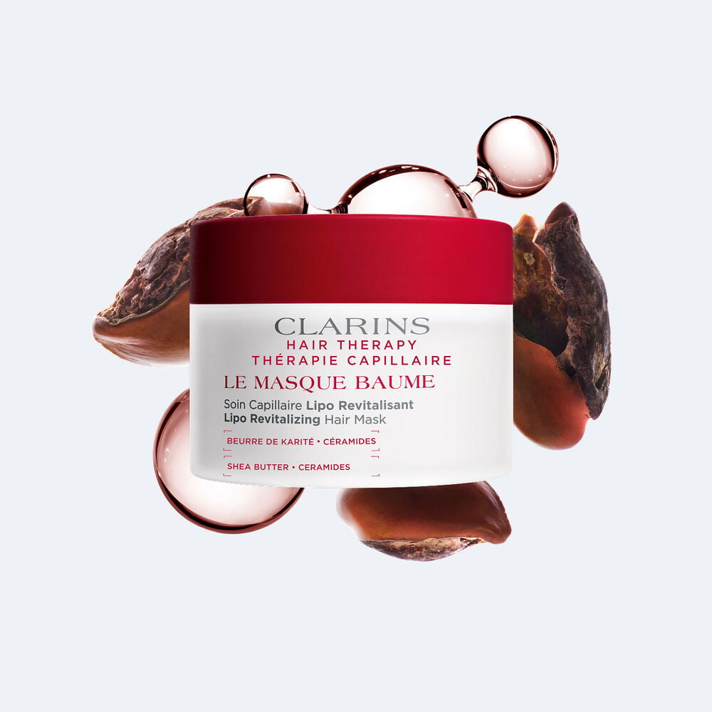 Masque capillaire hydratant au beurre de karit&eacute; bio pour une nutrition intense et des cheveux plus forts et brillants.