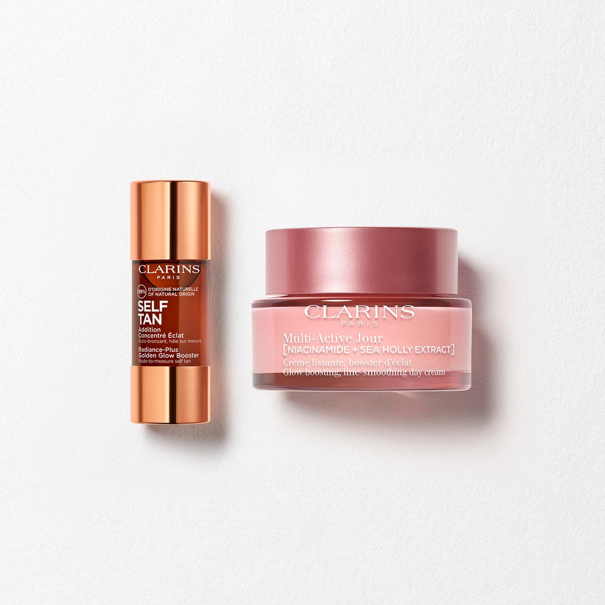 Essentiels Bronzage Visage - Gouttes Auto-Bronzantes Visage & Multi-Active Cr&egrave;me de Jour